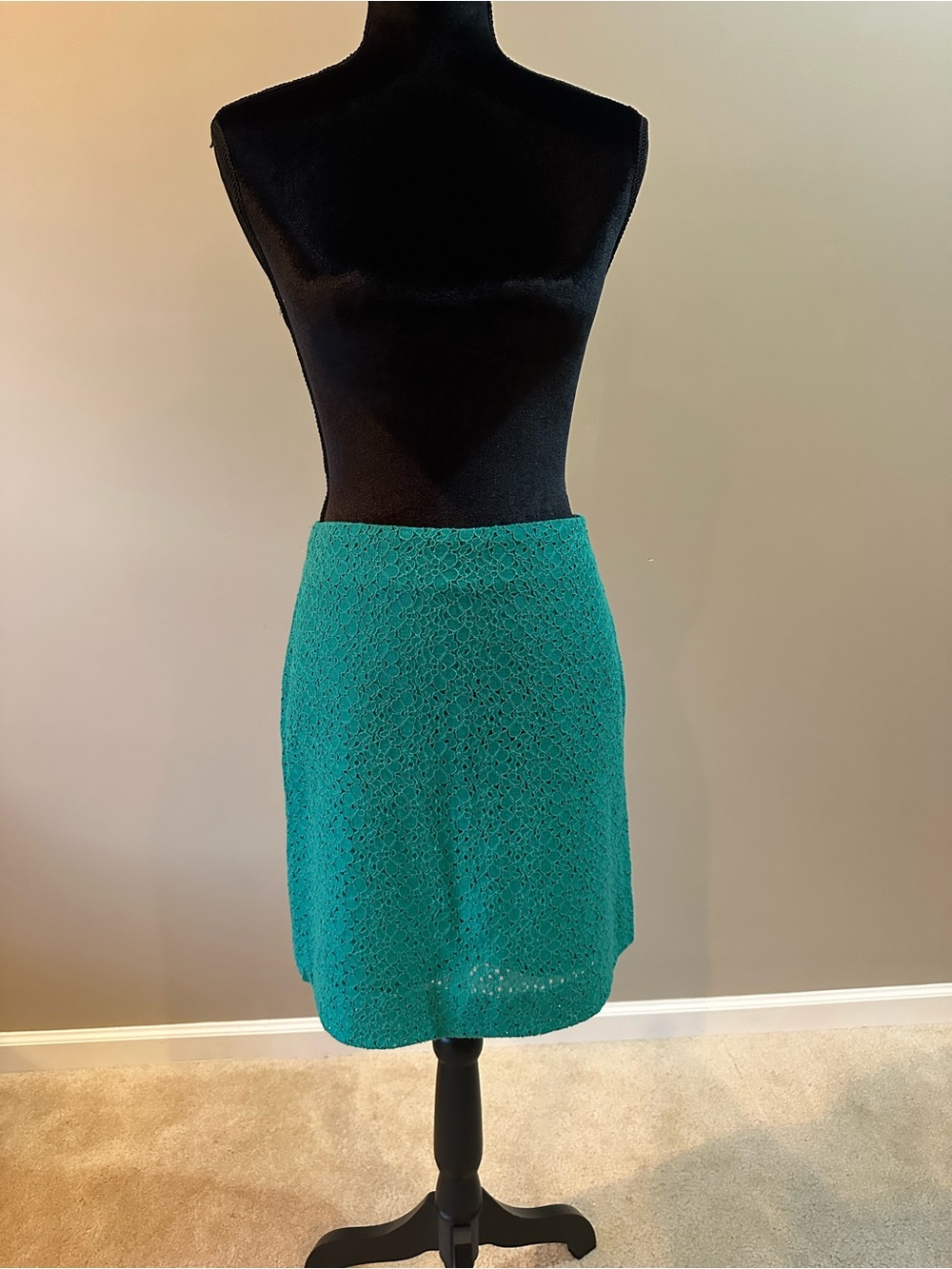 Brooks Brothers Teal Crochet Mini Skirt